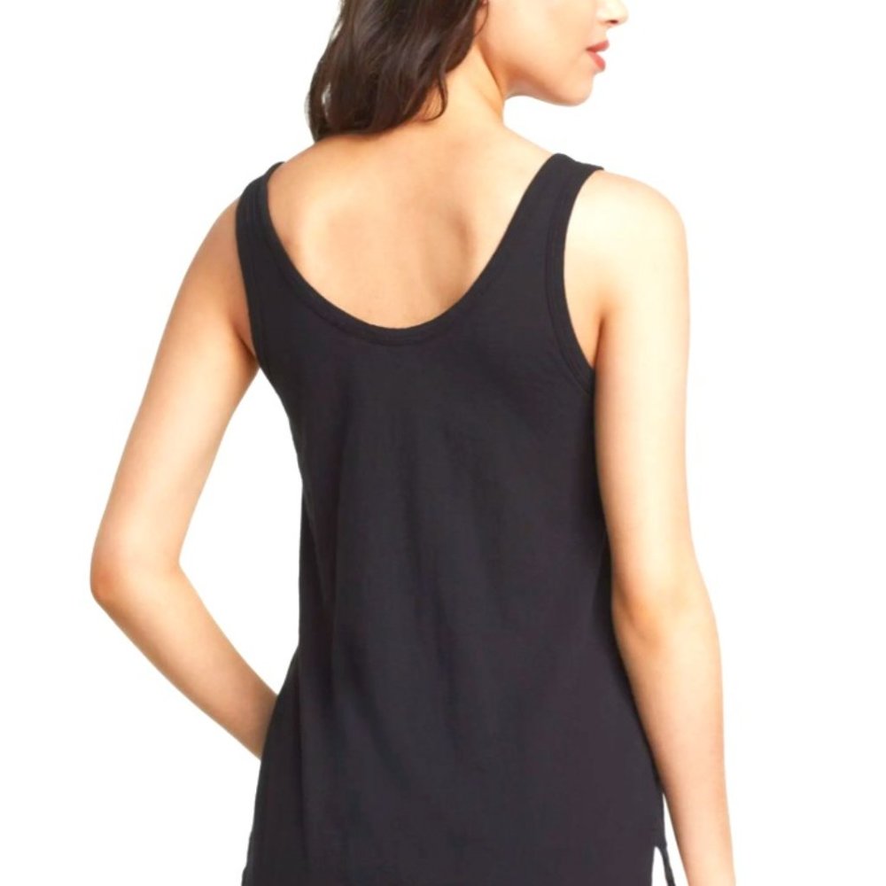 James Perse Skinny Baseball Scoop Neck, Curved Hem Tank Navy SZ 3, Large - Picture 2 of 4